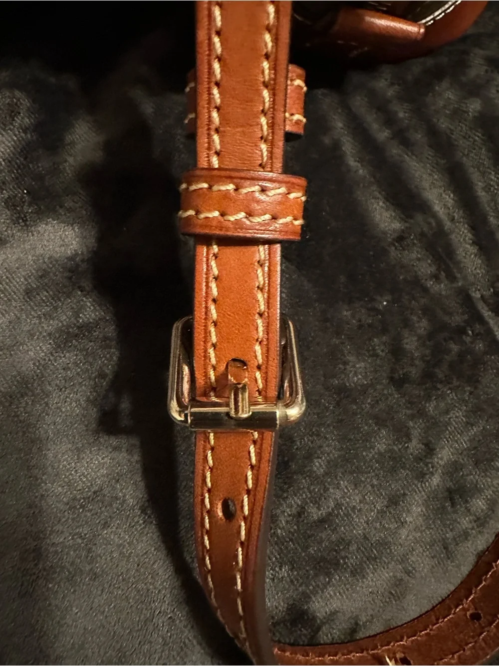 Dooney & Bourke Elephant Pebble Leather Satchel with Brown Trim
